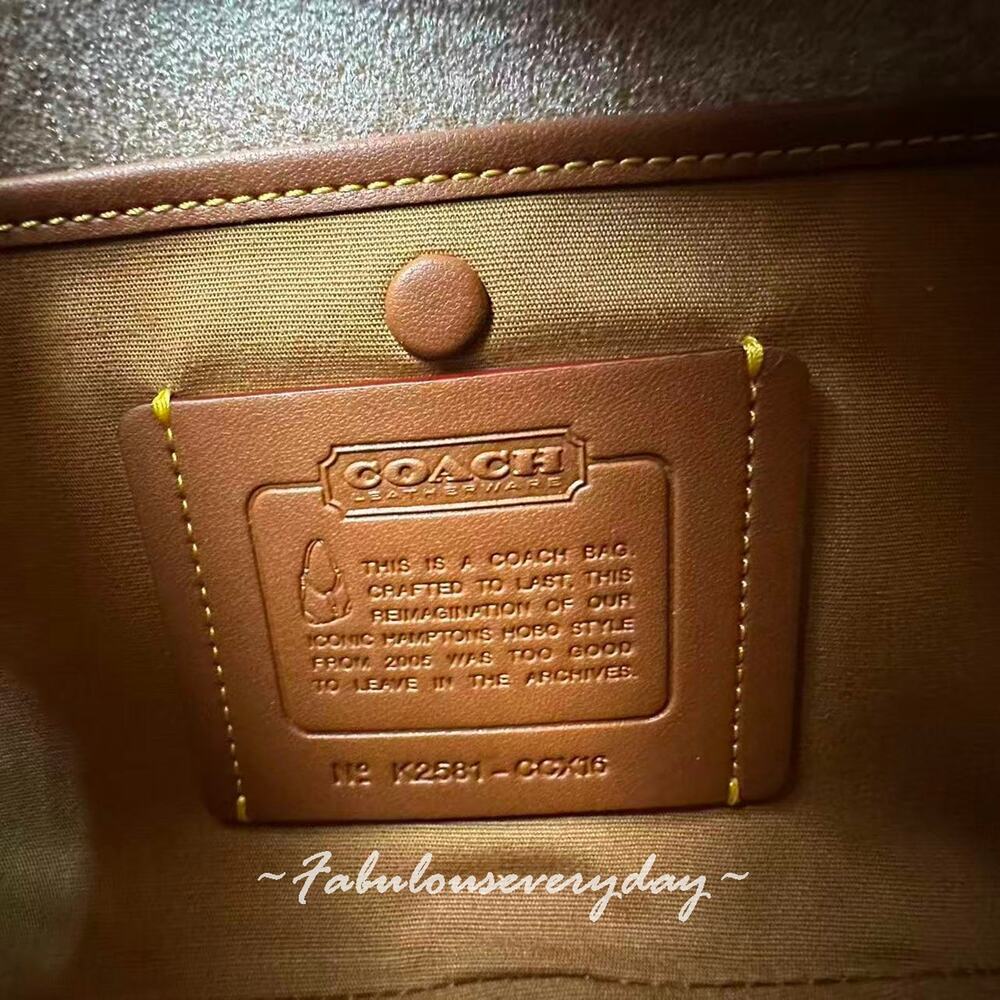 Coach Holographic Signature Canvas Shoulder Bag with Brown Leather Trim - Picture 11 of 11